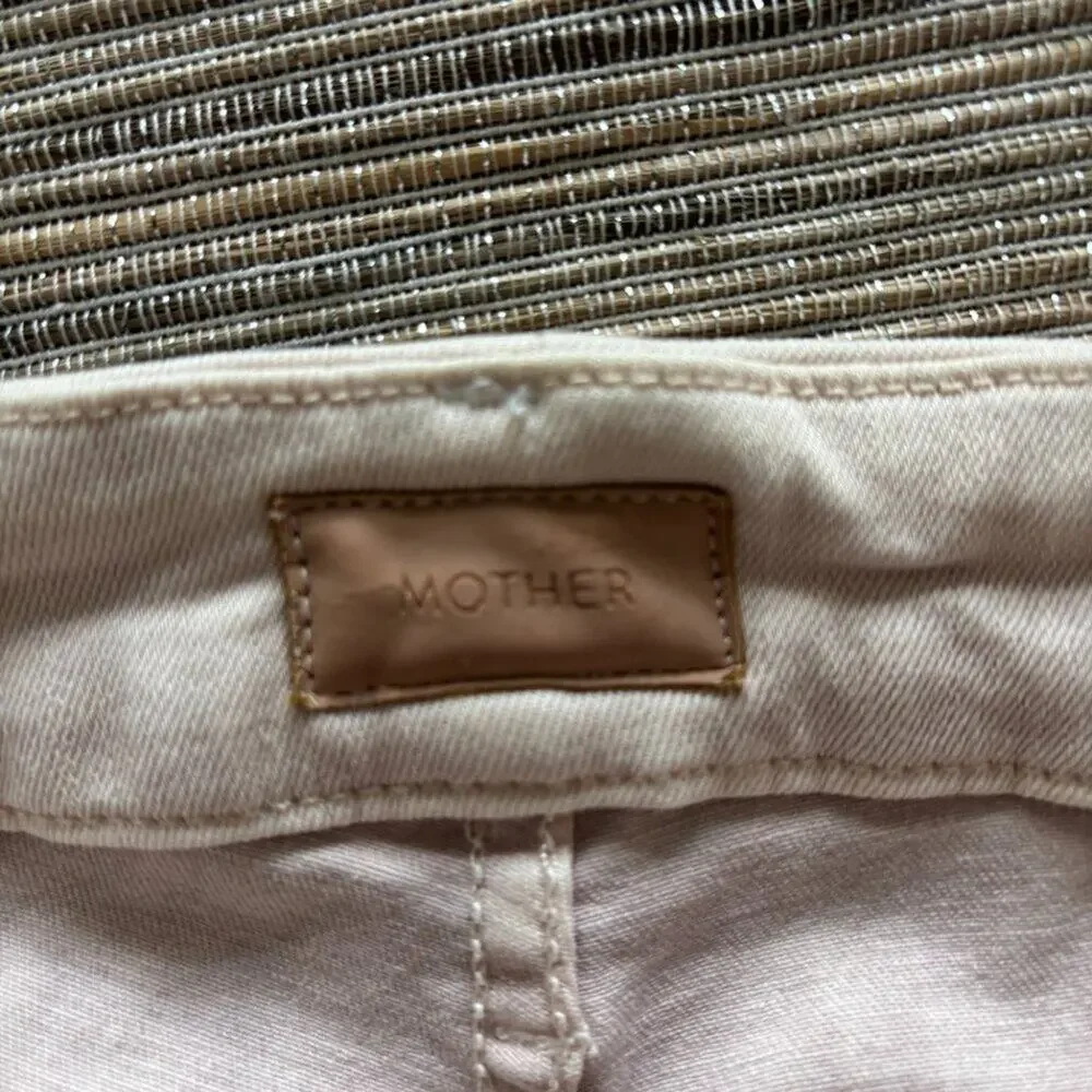 MOTHER | Looker Dagger Ankle Fray Jeans Blush Pink Lace Hem Sz 26